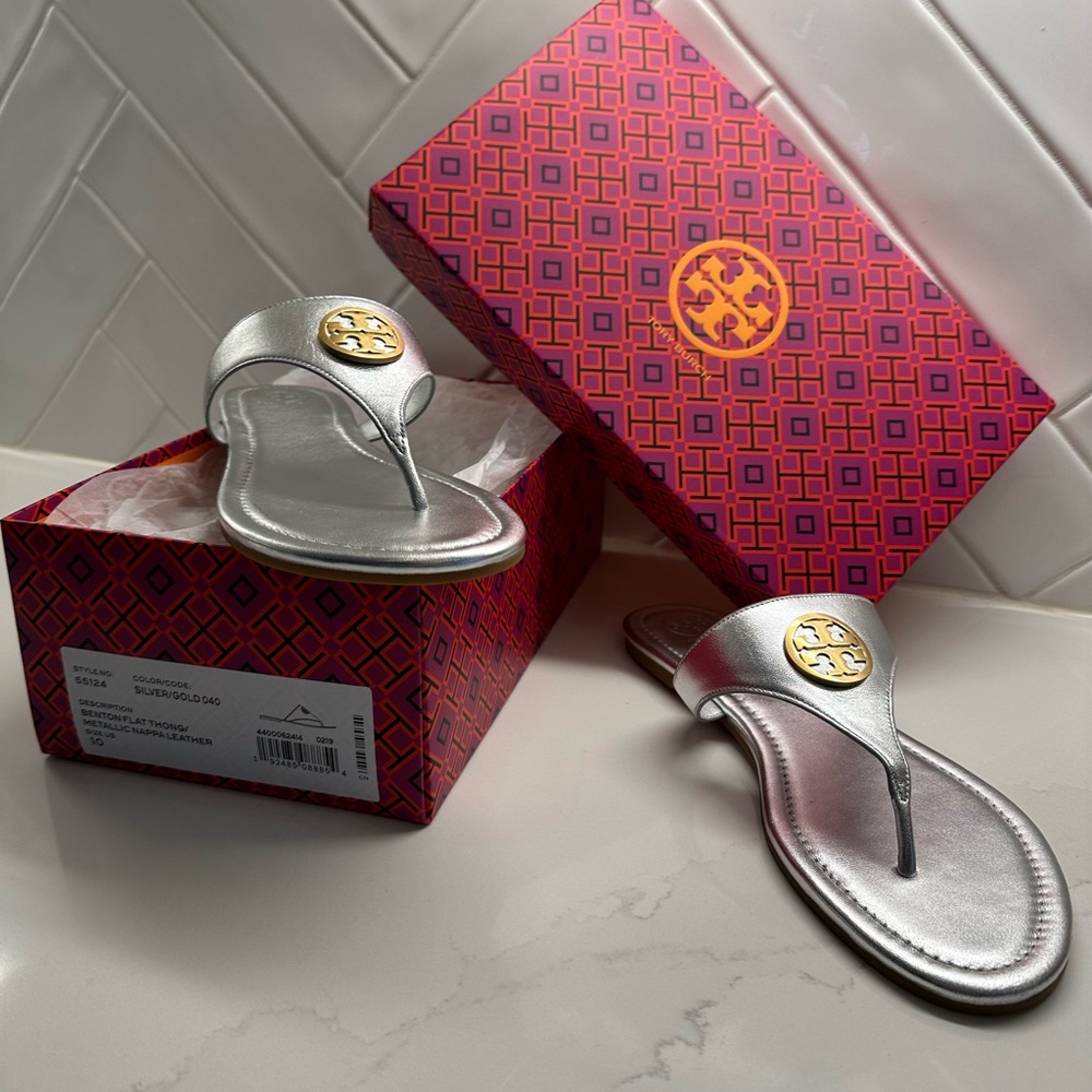 Tory Burch Silver Sandals